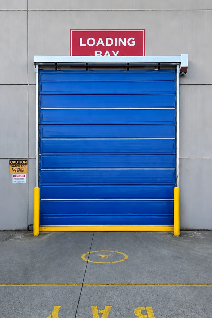 Freezer door Blue curtain