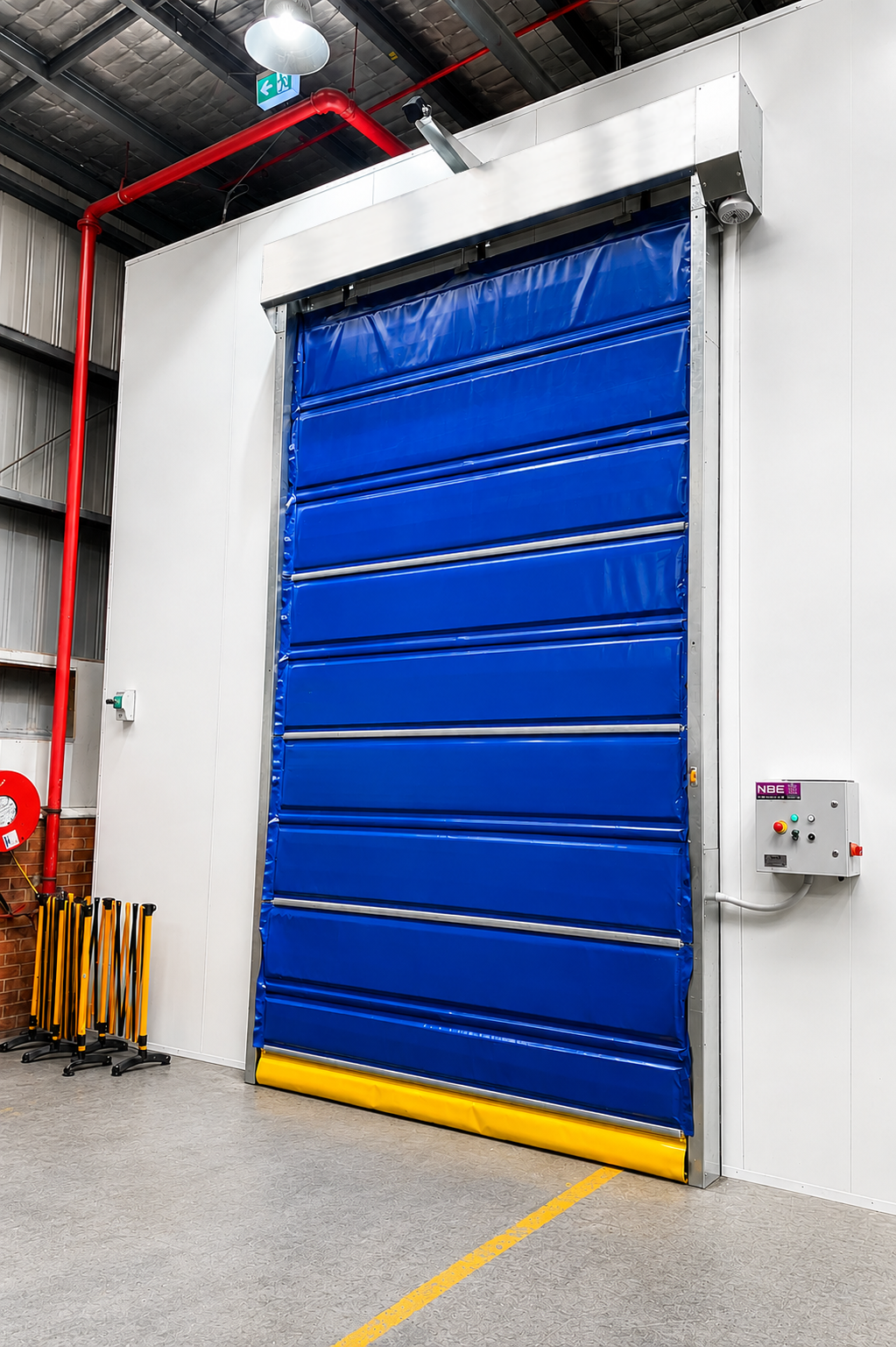 Freezer door Blue curtain