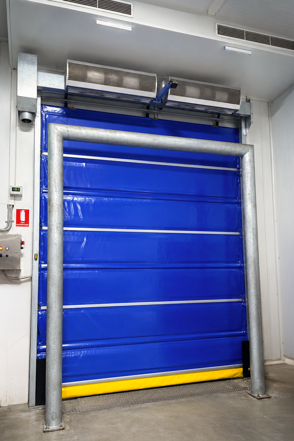 Freezer door Blue curtain