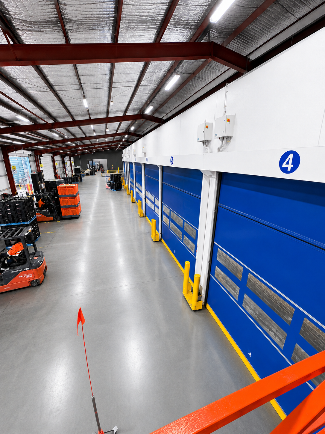 Food processing facility door Blue Curtain
