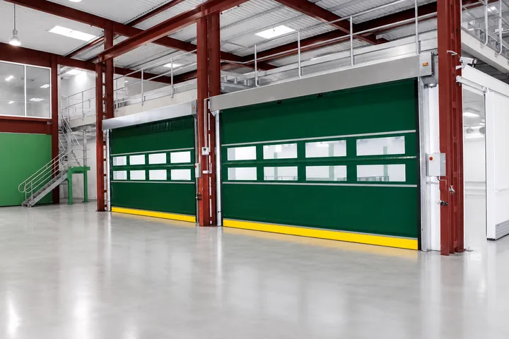 Warehouse rapid door application Green Curtain