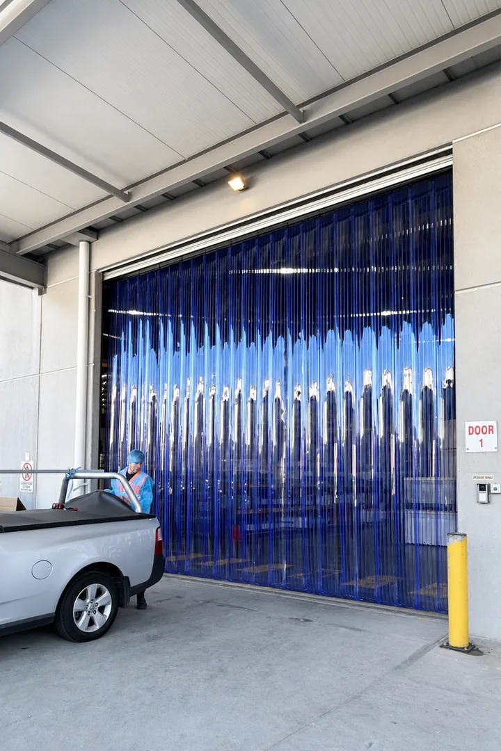 Blue PVC strip