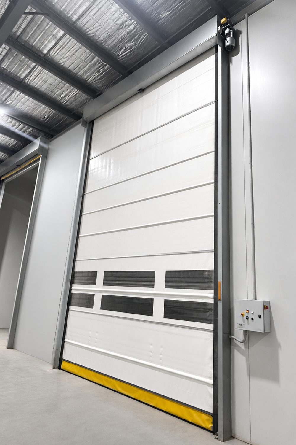 Food processing facility door Red Curtain